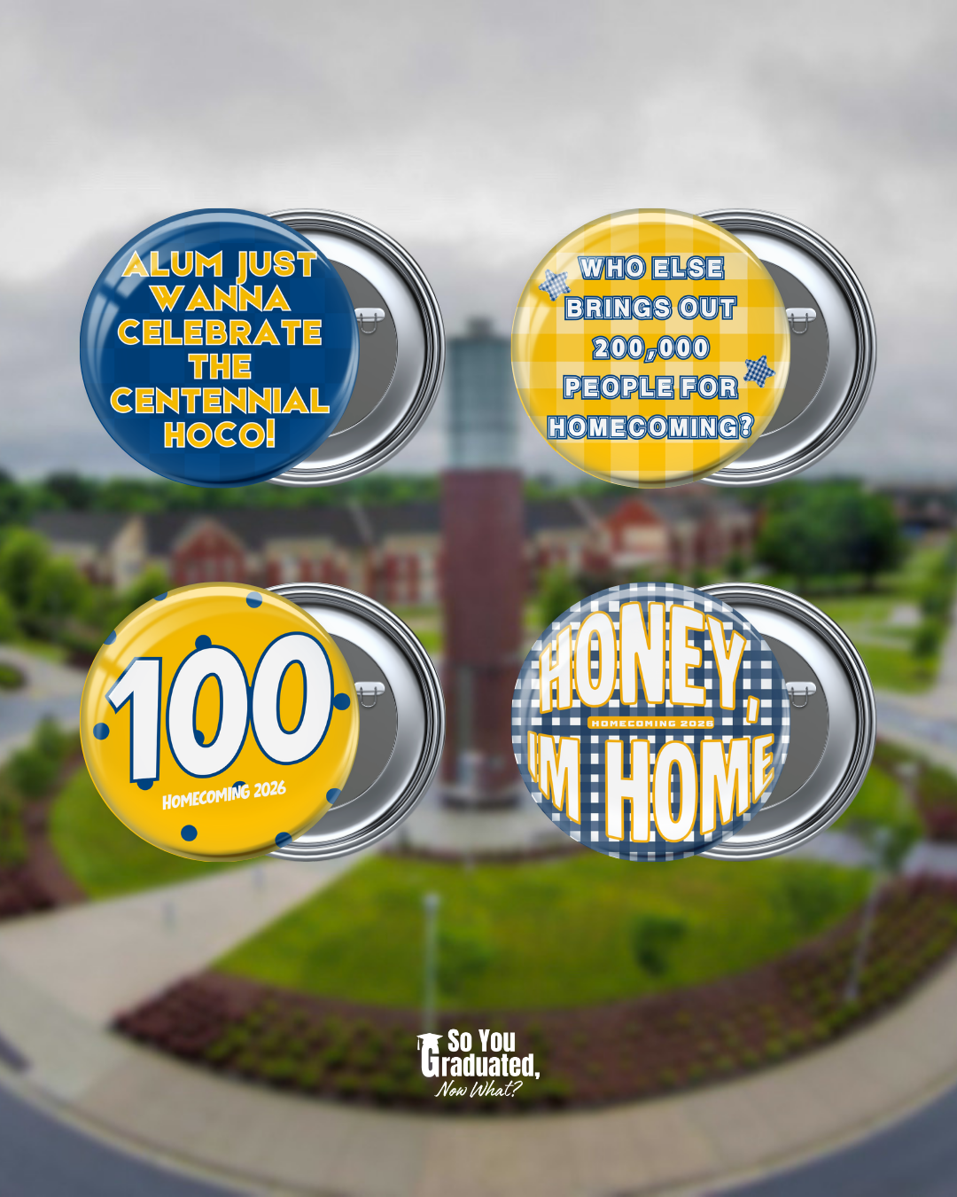 Blue and Yellow Game Day Buttons