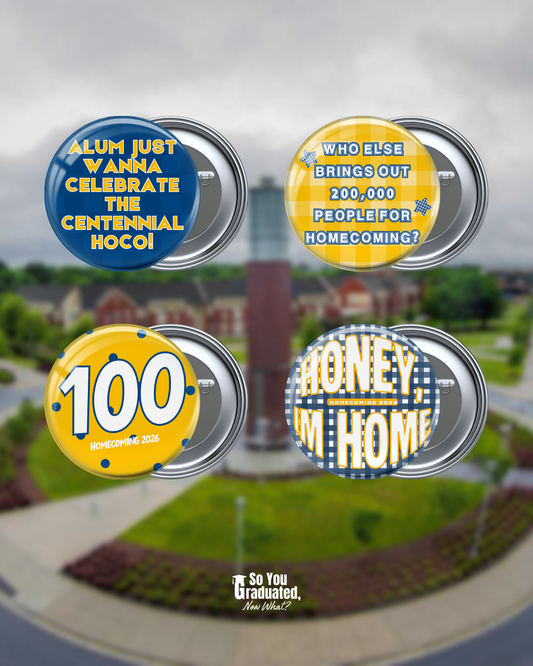 Blue and Yellow Game Day Buttons