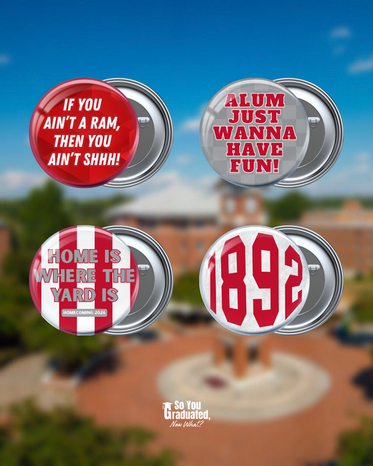 Red and White Game Day Buttons